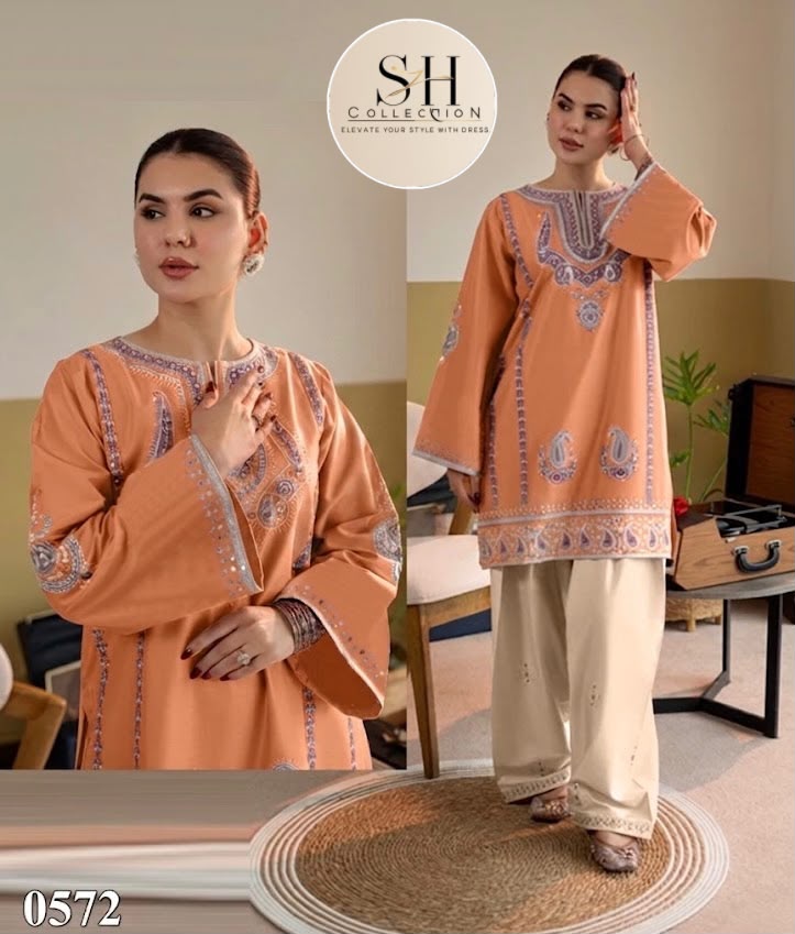 EMBROIDERED COTTON 2-PCS SET