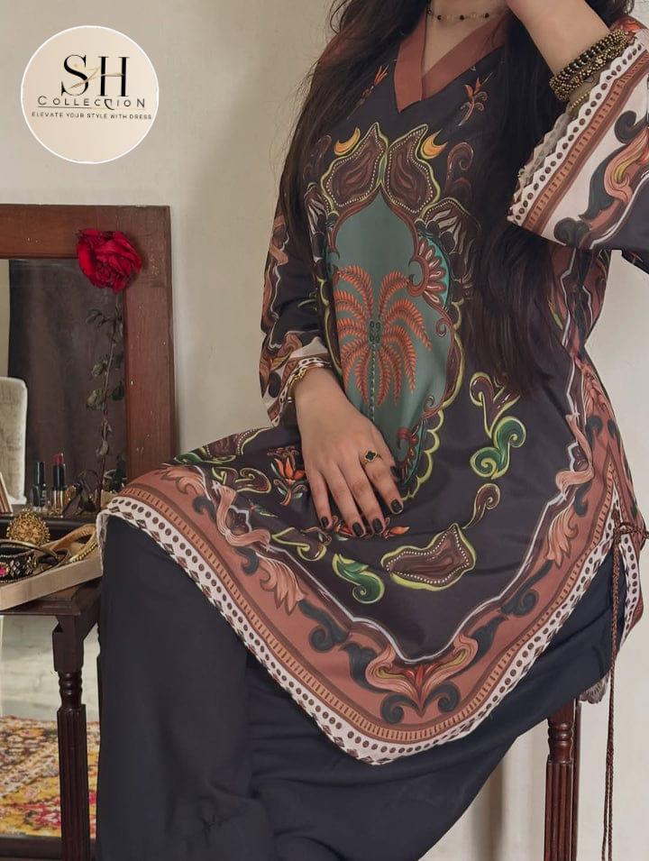 DORI DESIGN AT BOTTOM WITH FARSHI SHALWAR 2 PEACE DRESS