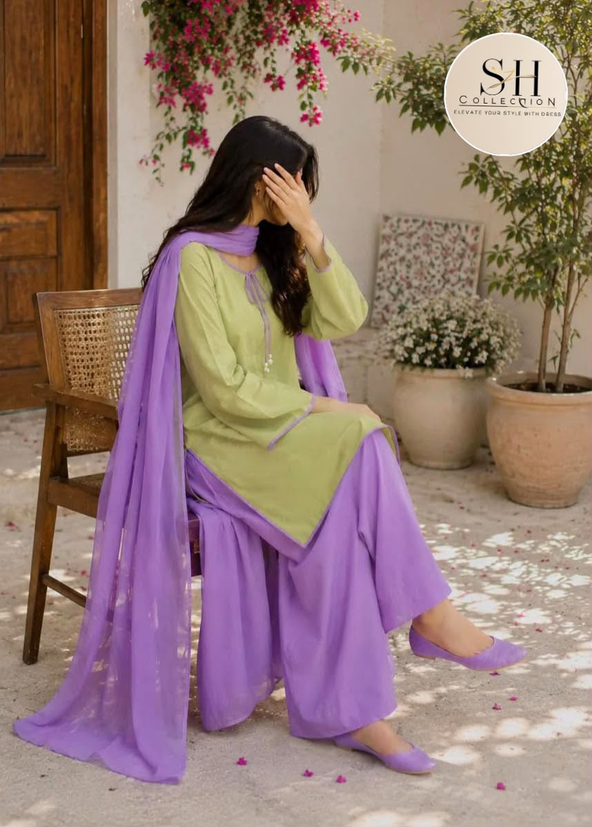 Most trending matcha Farshi Shalwar 3pcs