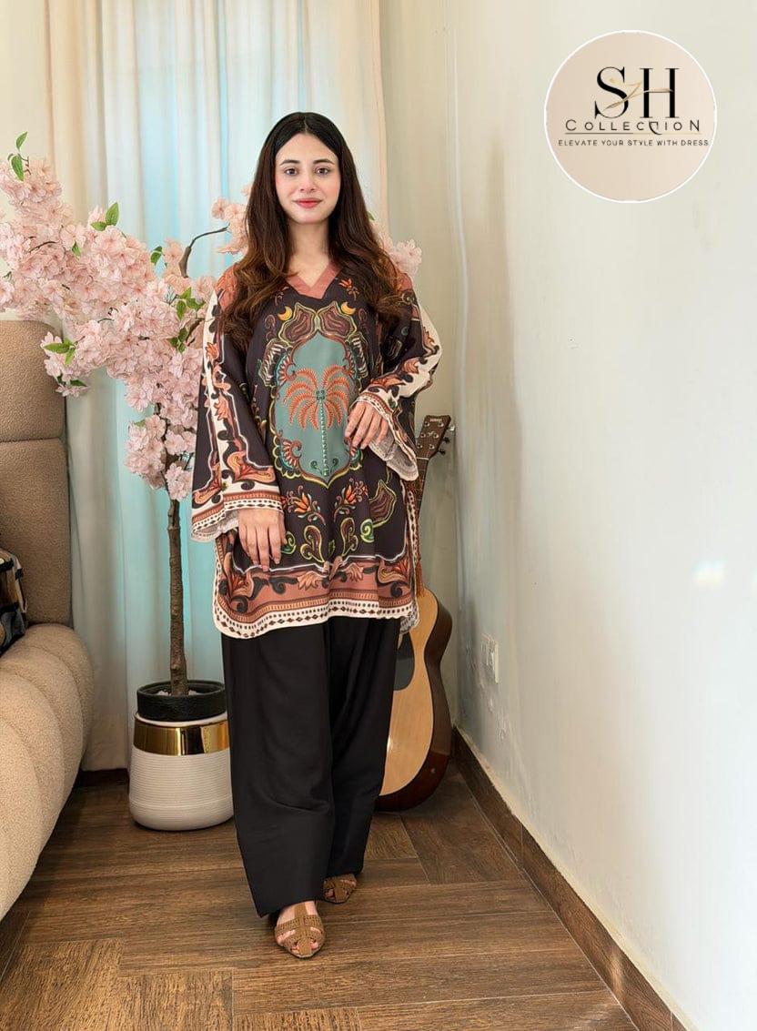 DORI DESIGN AT BOTTOM WITH FARSHI SHALWAR 2 PEACE DRESS