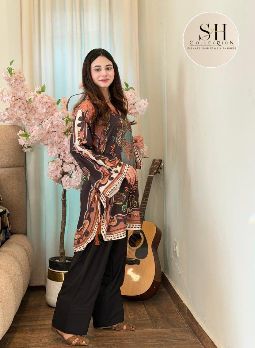 DORI DESIGN AT BOTTOM WITH FARSHI SHALWAR 2 PEACE DRESS